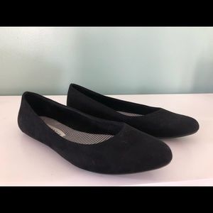 Black Faux Suede Ballet Flats